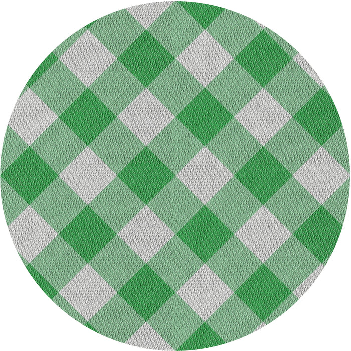 Round Patterned Light Green Novelty Rug, pat3151
