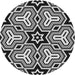 Round Patterned Light Gray Novelty Rug, pat3152