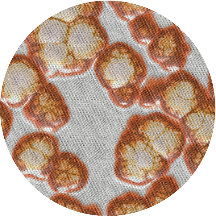 Round Patterned Red Novelty Rug, pat3155