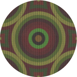 Round Machine Washable Transitional Night Red Rug, wshpat3156