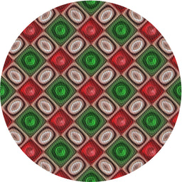 Round Machine Washable Transitional Khaki Green Rug, wshpat3157