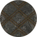 Round Patterned Mid Gray Novelty Rug, pat3166