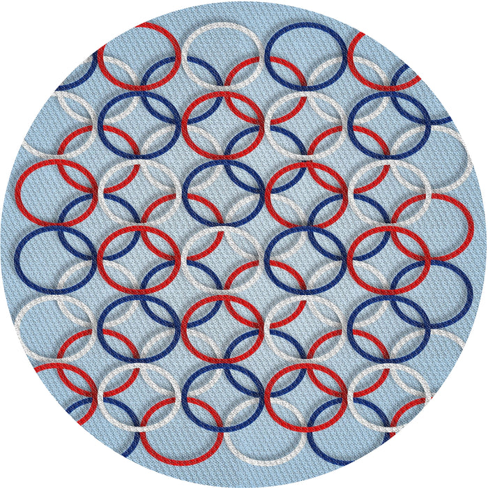 Round Patterned Purple Novelty Rug, pat316