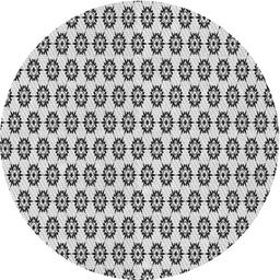Round Machine Washable Transitional White Smoke Rug, wshpat3180