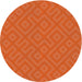 Round Patterned Neon Red Novelty Rug, pat3182