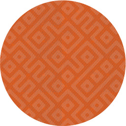 Round Machine Washable Transitional Neon Red Rug, wshpat3182