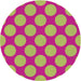 Round Patterned Deep Pink Modern Rug, pat3184