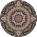 Round Patterned Burgundy Brown Novelty Rug, pat3188