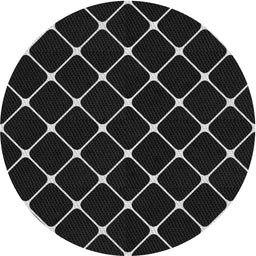 Round Machine Washable Transitional Black Rug, wshpat3193