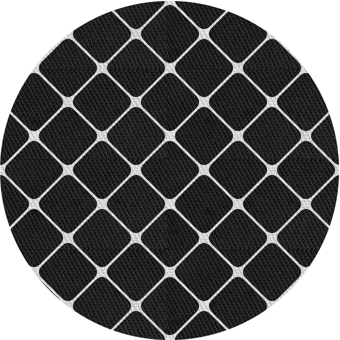 Round Patterned Black Novelty Rug, pat3193