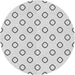 Round Machine Washable Transitional White Smoke Rug, wshpat3194