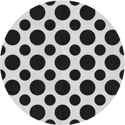 Round Machine Washable Transitional Gainsboro Gray Rug, wshpat3195