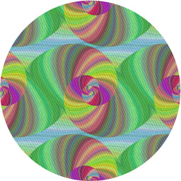 Round Patterned Green Modern Rug, pat3199