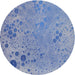 Round Patterned Jeans Blue Novelty Rug, pat319