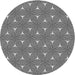 Round Patterned Charcoal Black Novelty Rug, pat3200