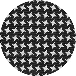 Round Patterned Dark Gray Novelty Rug, pat3211