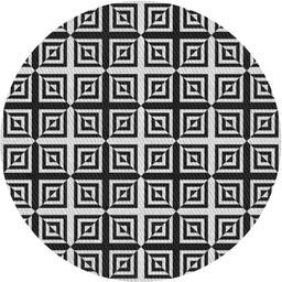 Round Patterned Light Gray Novelty Rug, pat3213