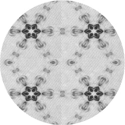 Round Machine Washable Transitional White Smoke Rug, wshpat3214