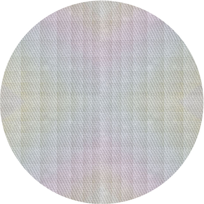 Round Patterned Platinum Gray Novelty Rug, pat3223