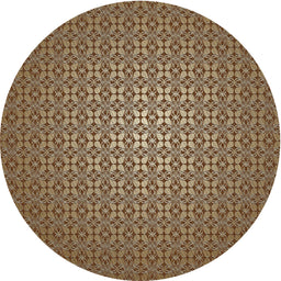 Round Machine Washable Transitional Camel Brown Rug, wshpat322