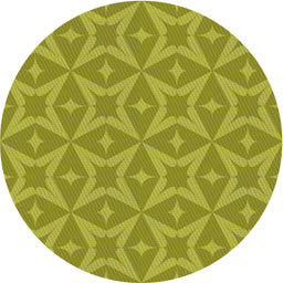 Round Patterned Olive Green Novelty Rug, pat3230