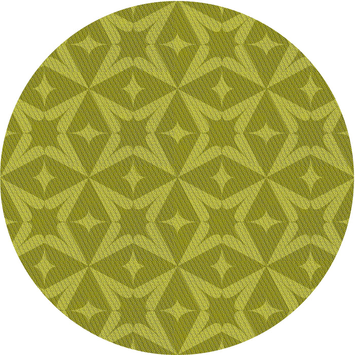 Round Machine Washable Transitional Olive Green Rug, wshpat3230
