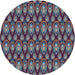 Round Patterned Dark Purple Modern Rug, pat3231