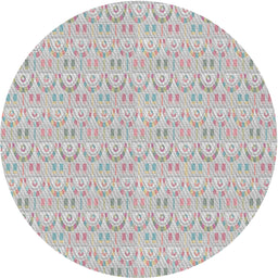 Round Machine Washable Transitional Platinum Gray Rug, wshpat3240