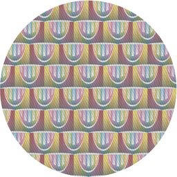 Round Patterned Mauve Taupe Purple Novelty Rug, pat3241