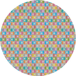 Round Machine Washable Transitional Dark Almond Brown Rug, wshpat3243