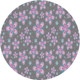 Round Patterned Purple Novelty Rug, pat3244