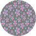 Round Patterned Purple Novelty Rug, pat3244