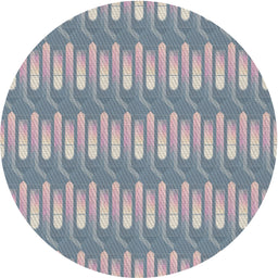 Round Machine Washable Transitional Gray Rug, wshpat3245