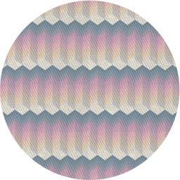 Round Patterned Dark White Beige Novelty Rug, pat3248