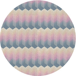 Round Patterned Dark White Beige Novelty Rug, pat3249