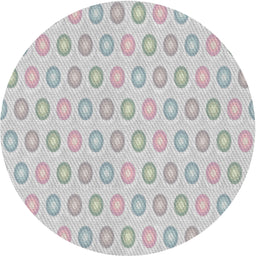 Round Patterned Platinum Gray Novelty Rug, pat3250