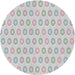 Round Patterned Platinum Gray Novelty Rug, pat3250