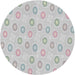 Round Machine Washable Transitional Platinum Gray Rug, wshpat3251