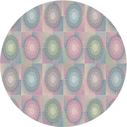 Round Patterned Granite Gray Modern Rug, pat3253