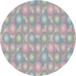 Round Patterned Granite Gray Modern Rug, pat3254