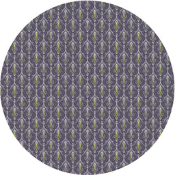 Round Machine Washable Transitional Dark Gray Rug, wshpat3255
