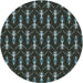 Round Patterned Mid Gray Novelty Rug, pat3256