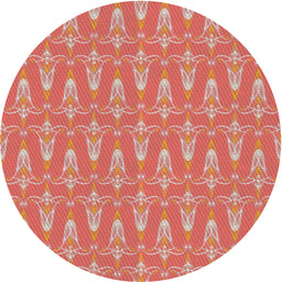 Round Patterned Light Salmon Rose Pink Novelty Rug, pat3257