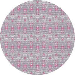 Round Patterned Gray Novelty Rug, pat3258