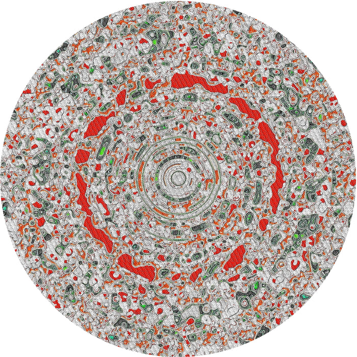 Round Patterned Chestnut Brown Novelty Rug, pat3260