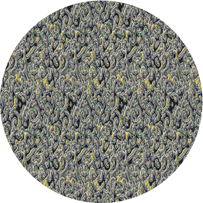 Round Patterned Sage Green Novelty Rug, pat3262