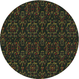 Round Patterned Black Novelty Rug, pat3264