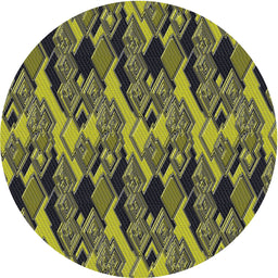 Round Patterned Charcoal Black Modern Rug, pat3266