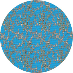 Round Patterned Blue Novelty Rug, pat3267