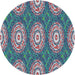 Round Patterned Purple Novelty Rug, pat3268